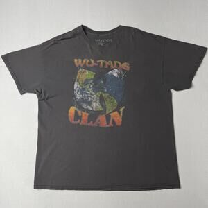 Wu-Tang Shirt Mens XL Gray Wu-Tang Clan Globe Logo Graphic Tee Hip Hop Music